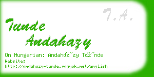 tunde andahazy business card